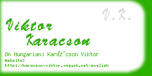 viktor karacson business card